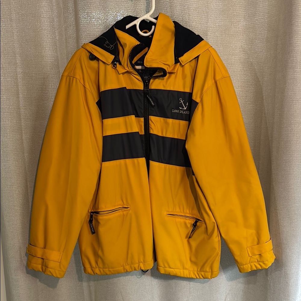 Yellow and Black Raincoat for Men